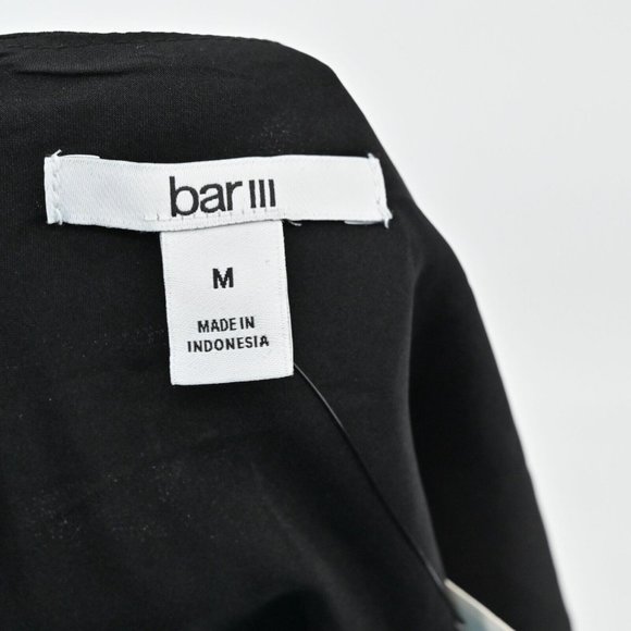 New BAR III Black Satin V Neck Camisole Reversible Bow Tie Top Womens Sz Medium - Picture 8 of 11